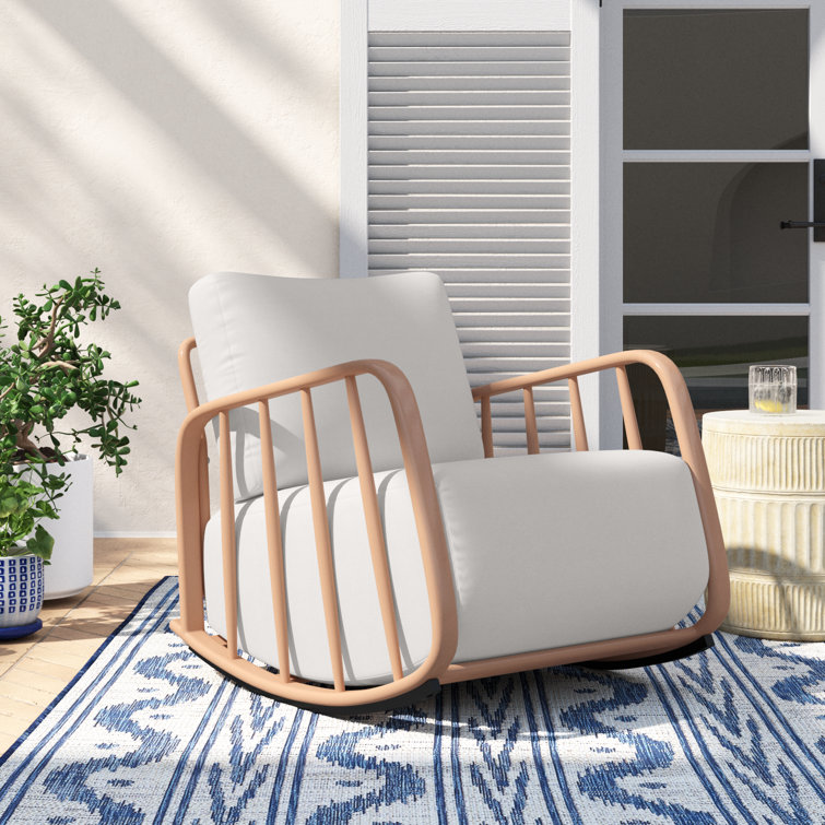 Cerell Outdoor Rocking Chair Joss Main Frame Color Tan